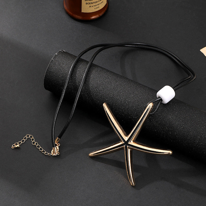 starfish necklace geometric long necklace