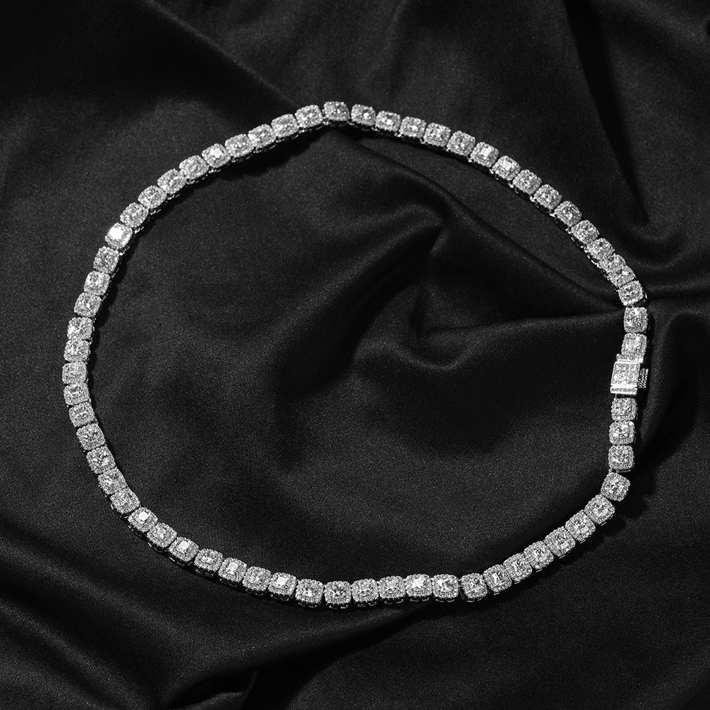 Iced Out Tennis Chain Cubic Zirconia CZ Hip Hop Necklace