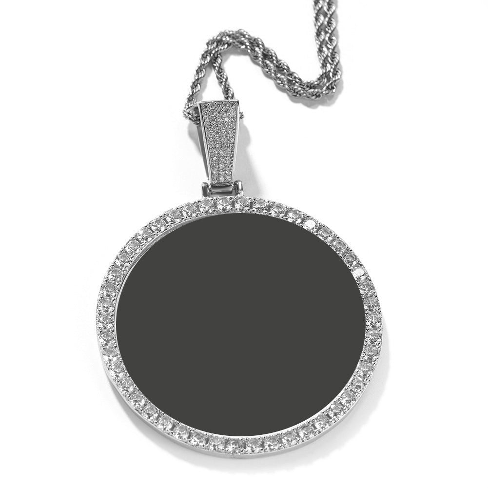 Hip Hop XL large round DIY pendant necklace