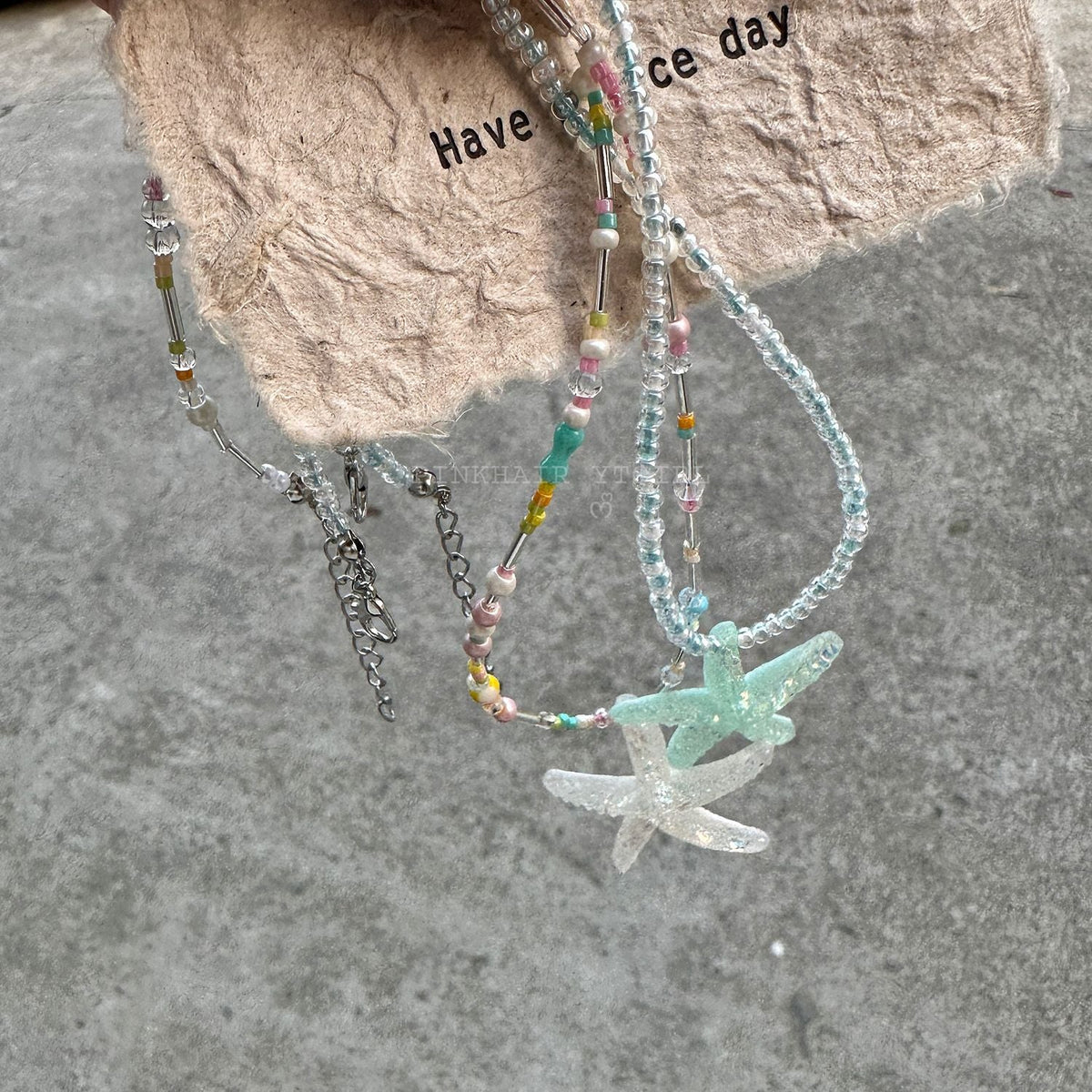 starfish necklace fresh dopamine color necklace