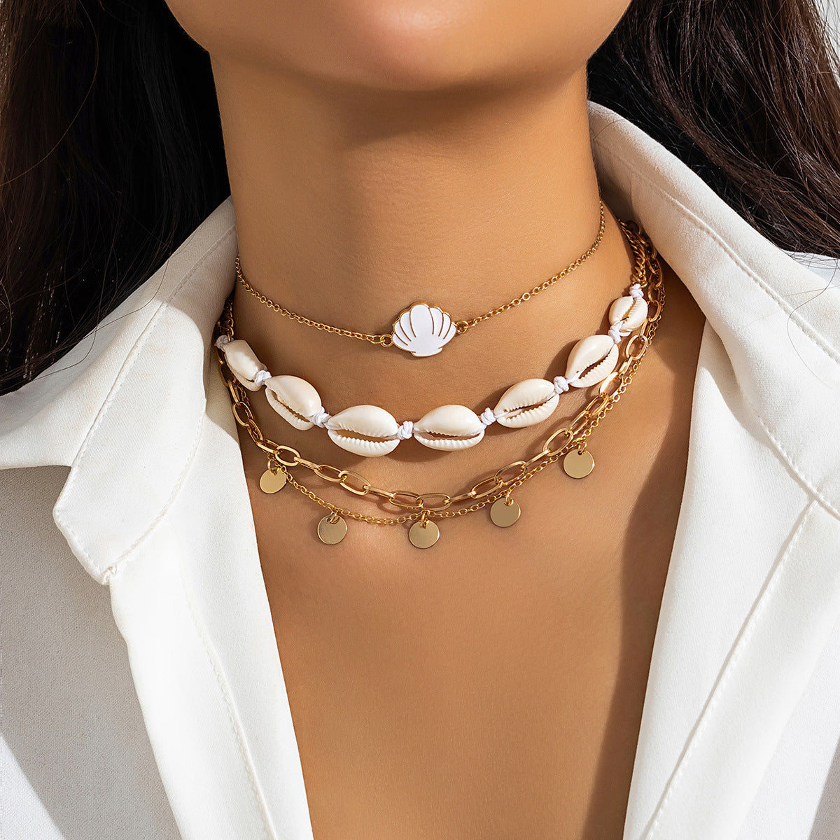 starfish necklace pearl shell necklace