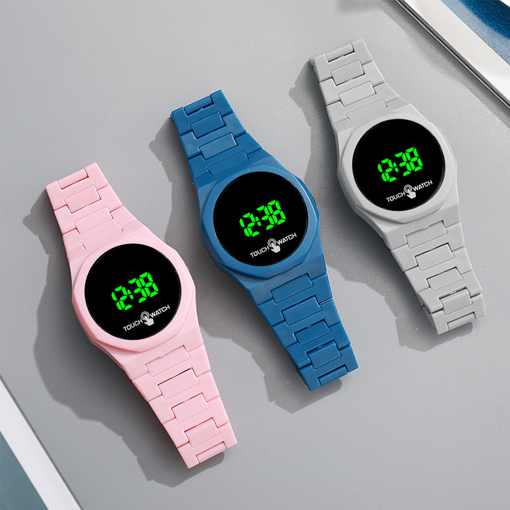 LED plastic covers and butterfly buckle watches for men and women.