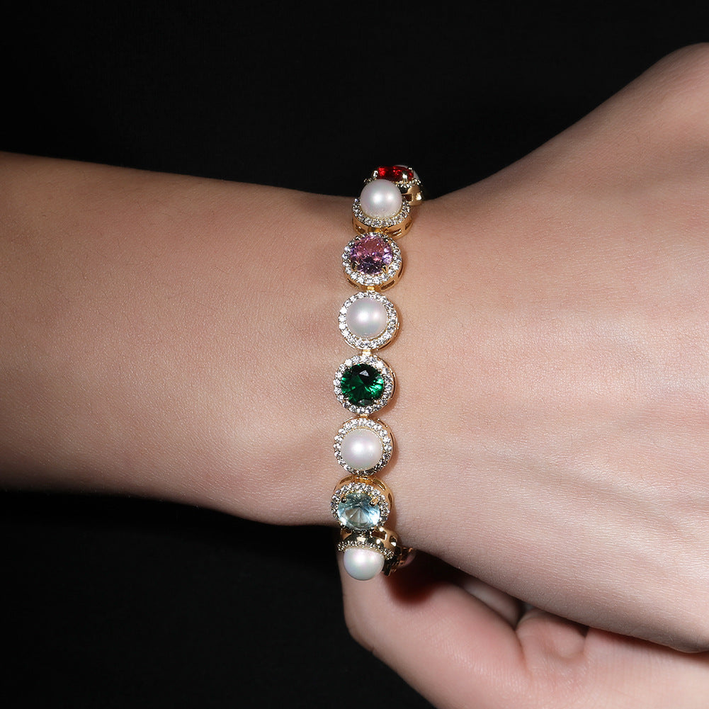 Creative multicolored pearl necklace