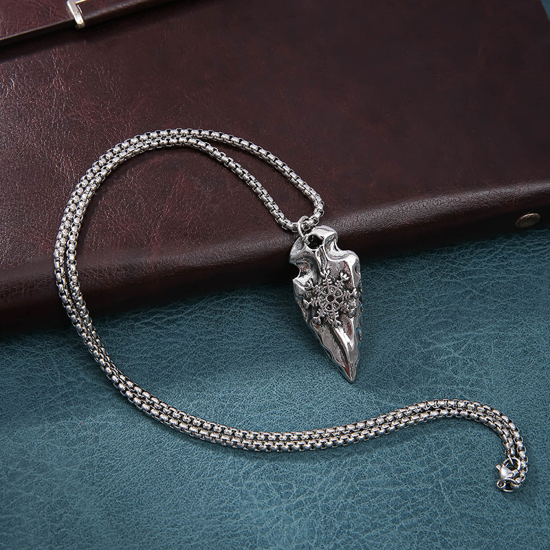Nordic Viking triangular shield compass necklace