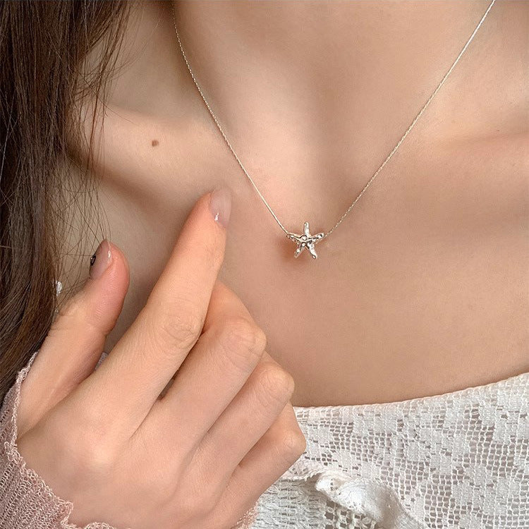 starfish s925 sterling silver lava necklace