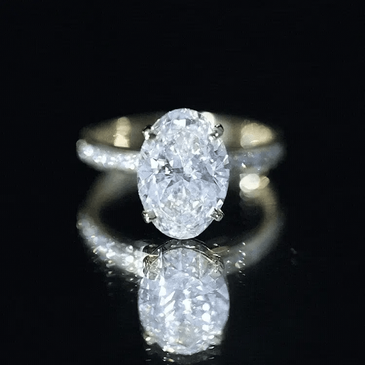 Oval Cut 5 Carat Lab Grown Diamond Big Engagement Ring with IGI Certificate