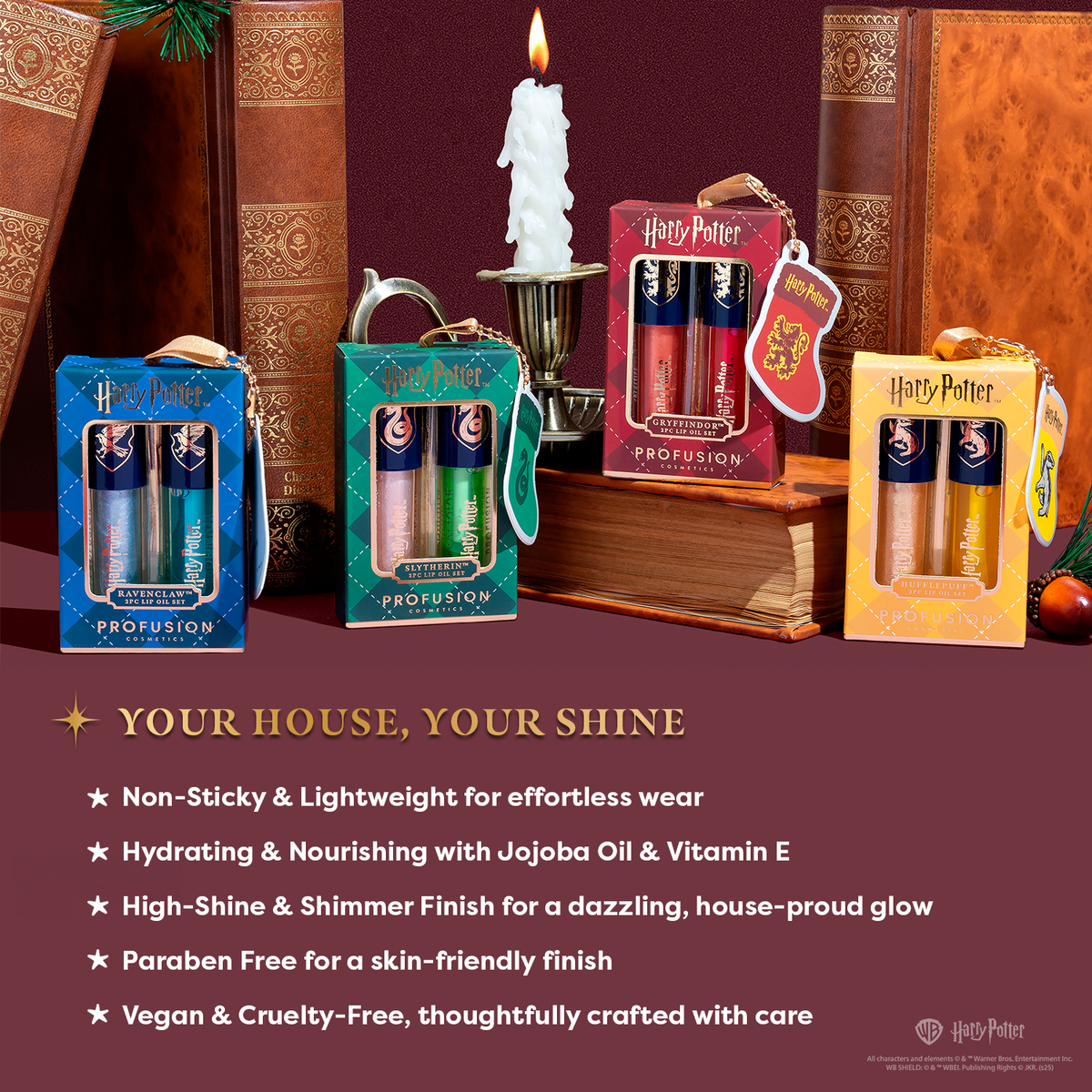 Harry Potter Holiday | Gryffindor™ Slytherin™ Hufflepuff™ Raven Claw™ Lip Duo Set