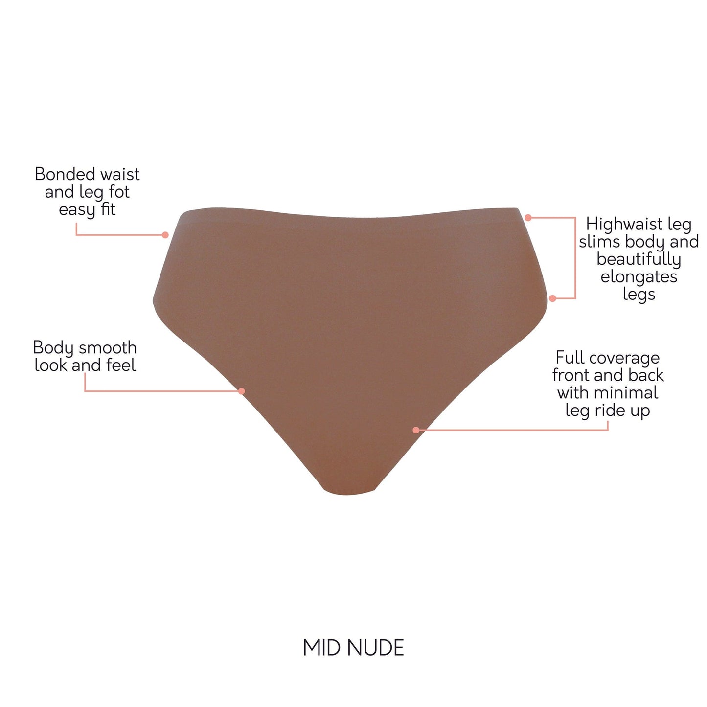 Bonded French Cut Body Smoothing Panty - Mid Nude