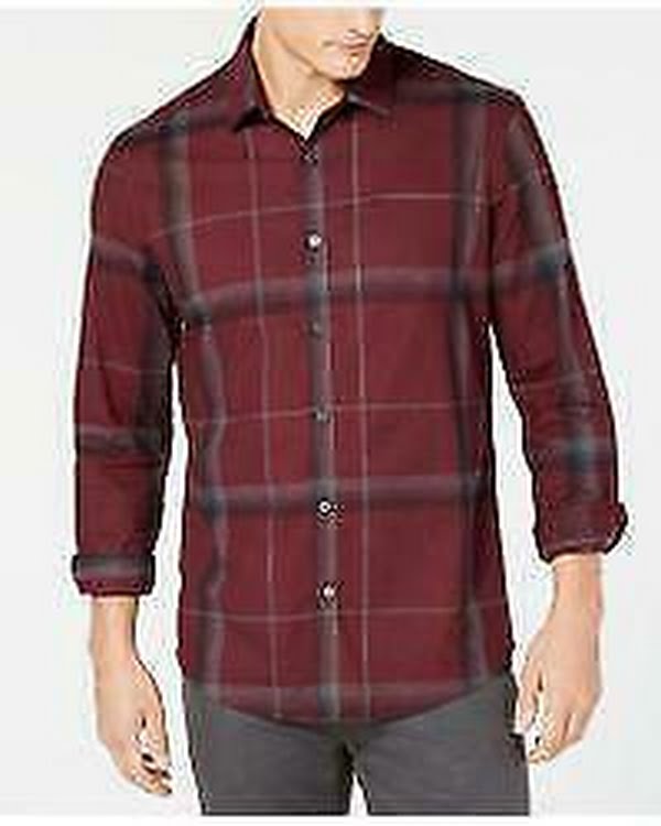 Alfani Mens Regular Fit Lewis Plaid Shirt, Size XXL