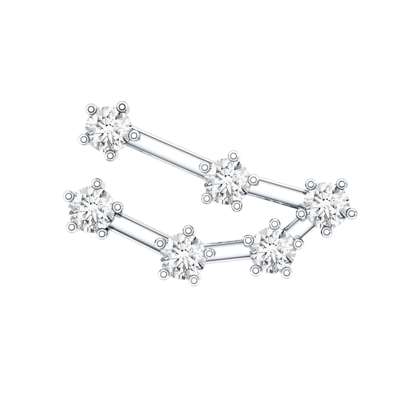 Certified Moissanite Capricorn Zodiac Ear Crawler Earring