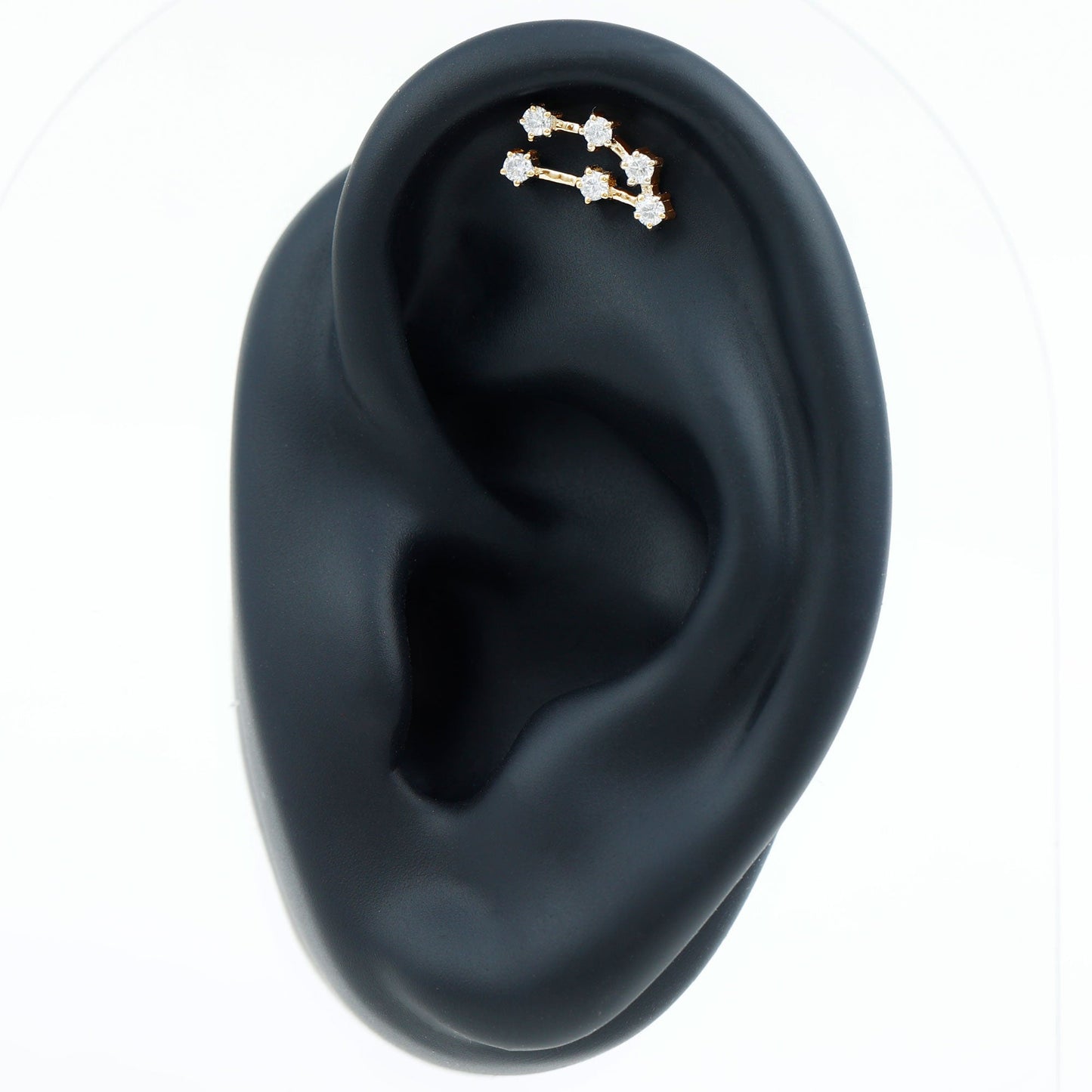 Certified Moissanite Capricorn Zodiac Ear Crawler Earring