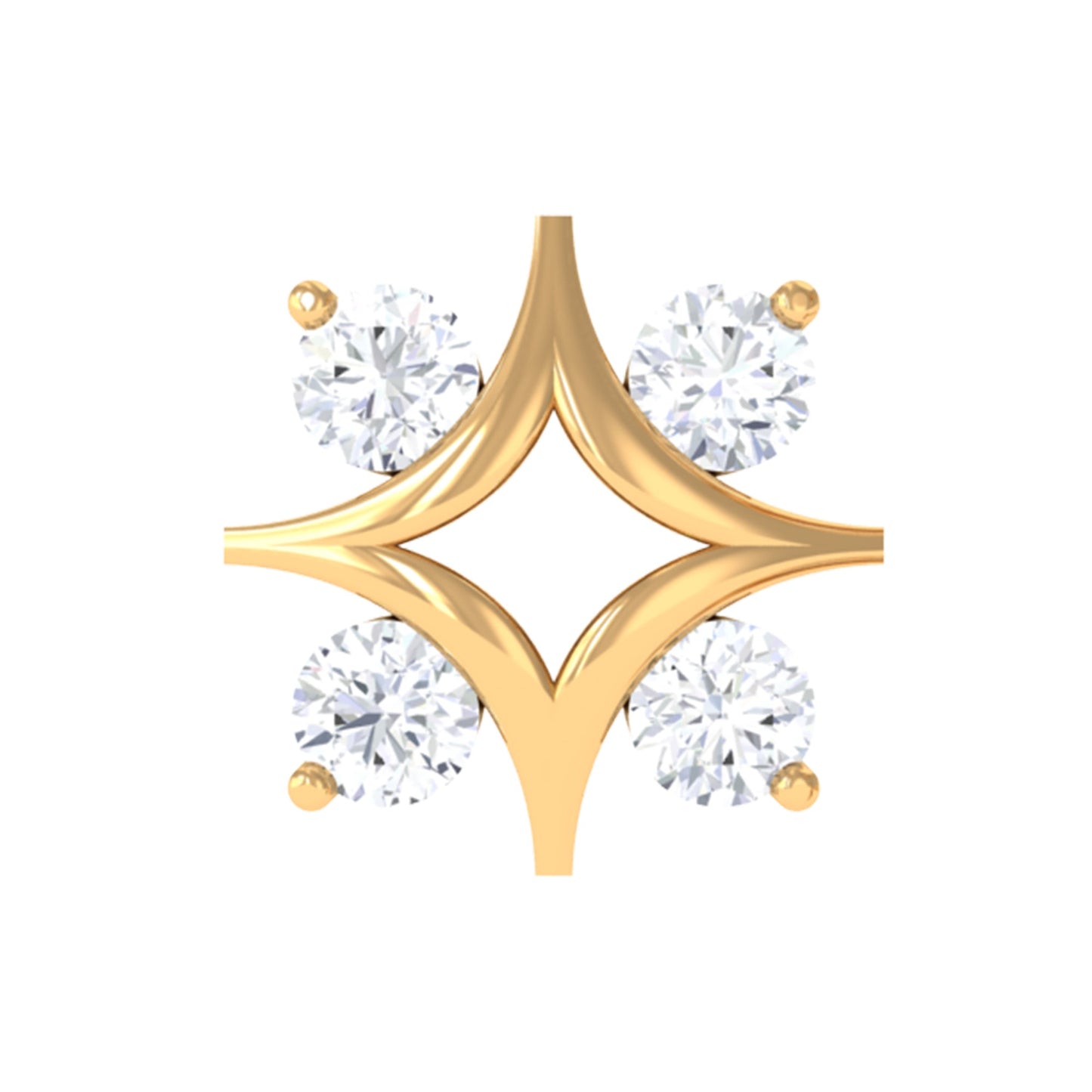 Round Moissanite Star Earring for Helix Piercing