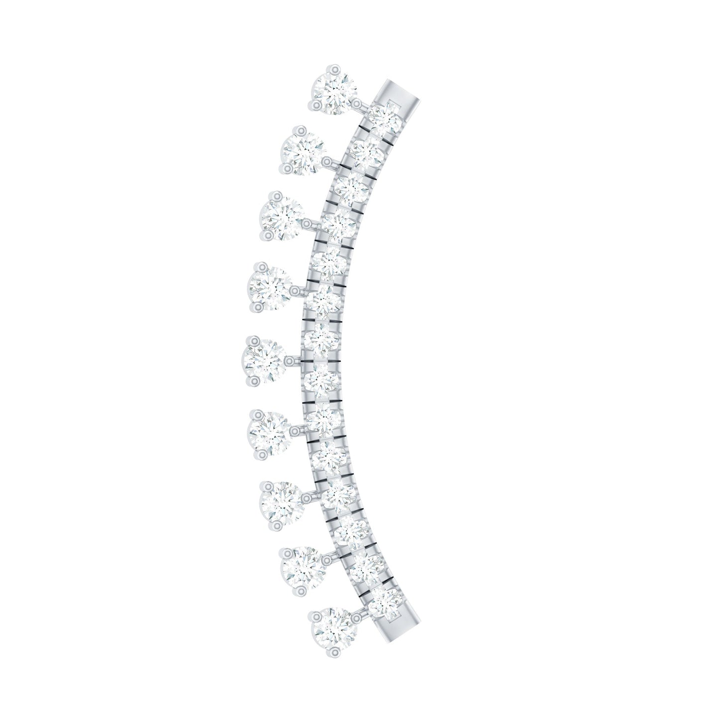 Certified Moissanite Curved Crawler Earring