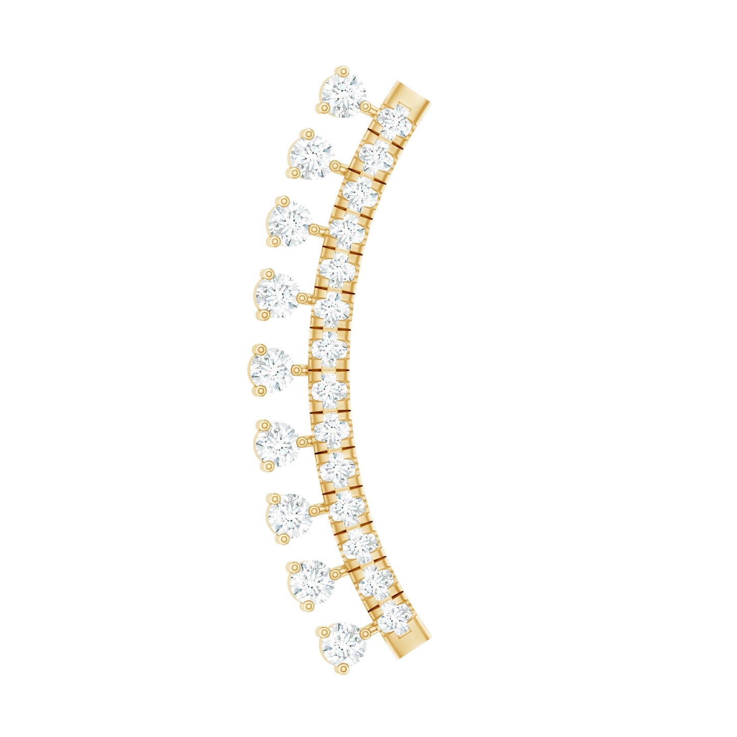 Certified Moissanite Curved Crawler Earring