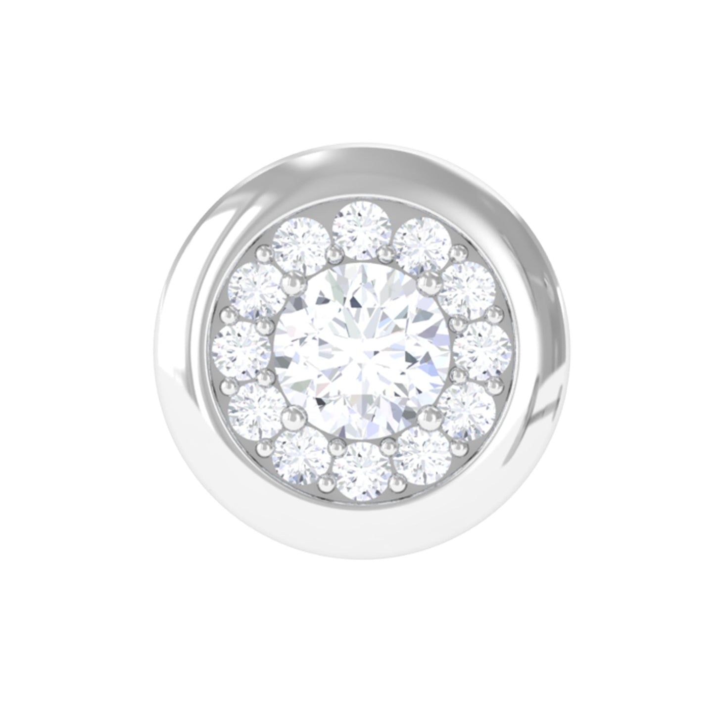 Moissanite Circle Geometric Cartilage Earring