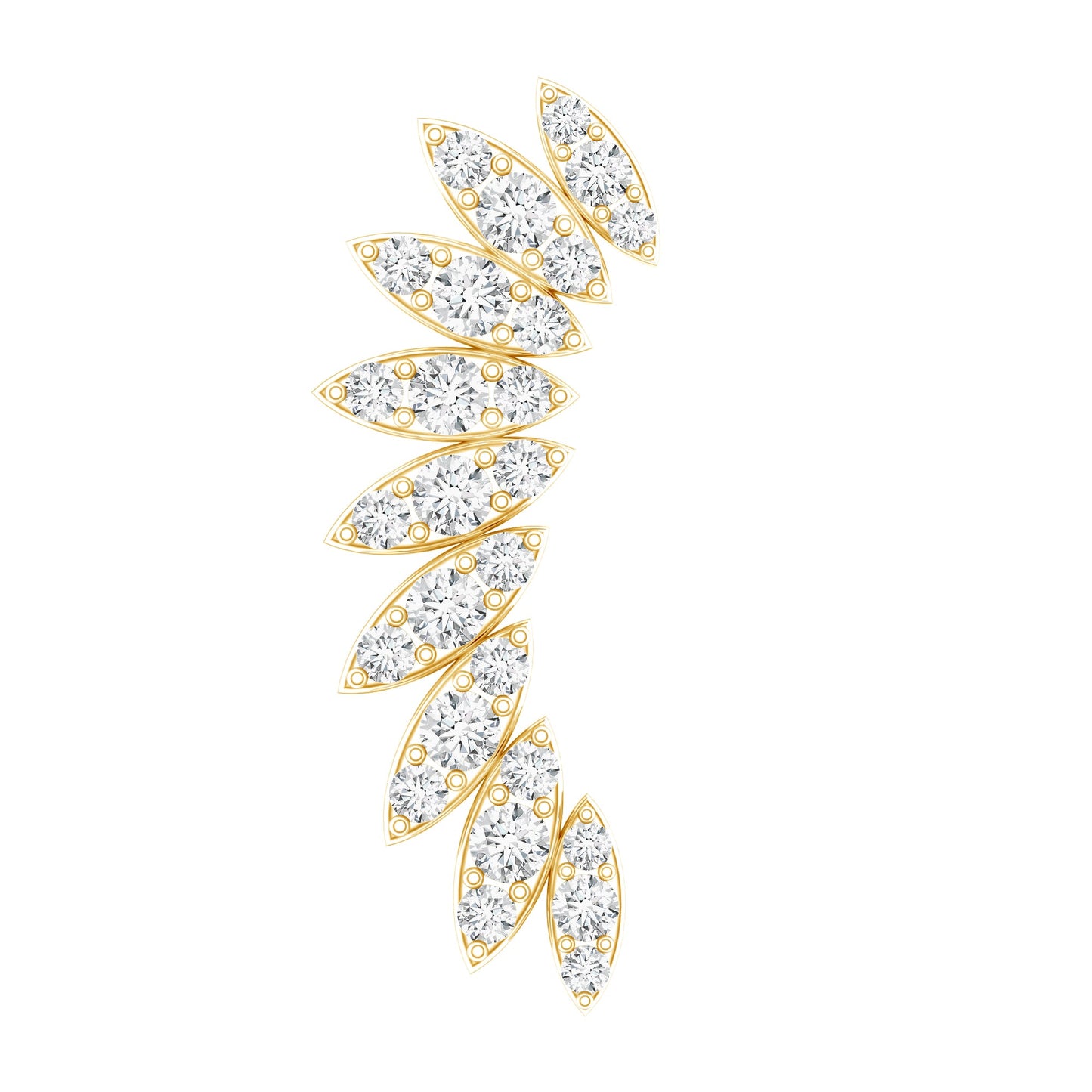 Diamond Wing Crawler Earring for Helix Piercing