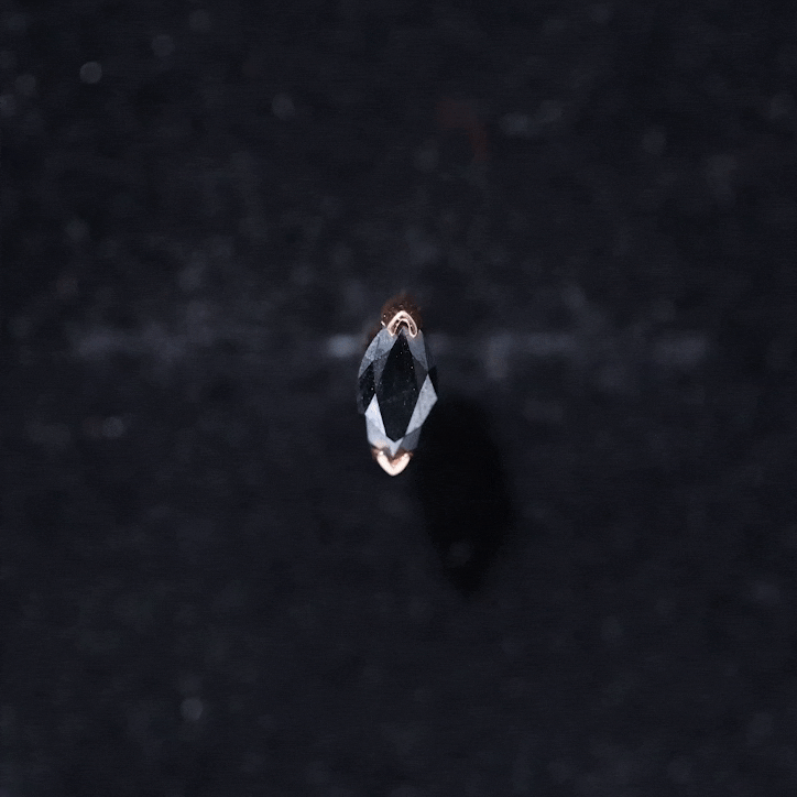 Natural 0.74 Carat Marquise Shape Black Onyx Conch Earring