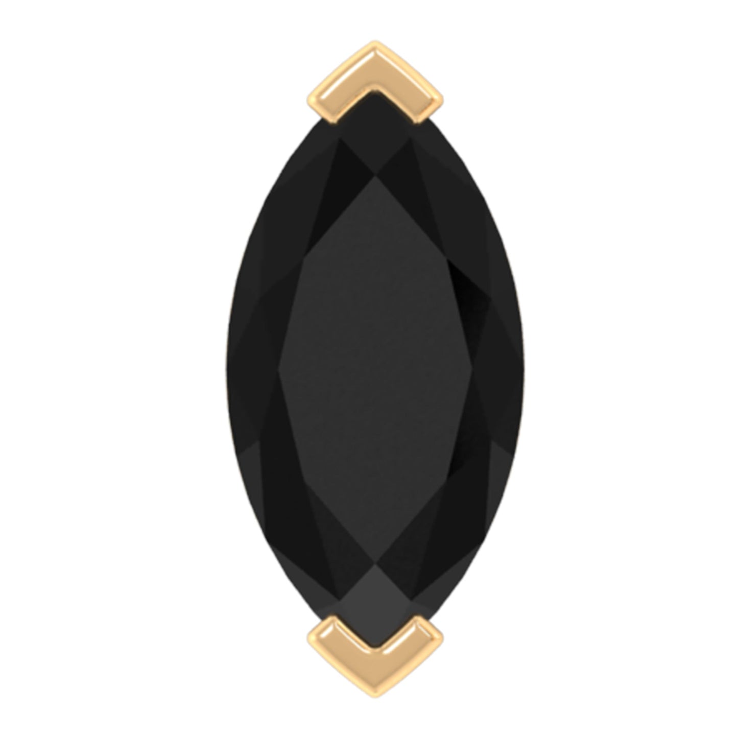 Natural 0.74 Carat Marquise Shape Black Onyx Conch Earring
