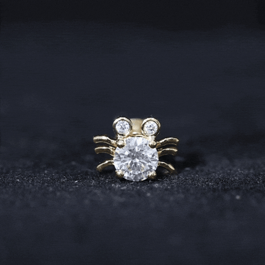 1 CT Moissanite Crab Stud Earrings with Certificate