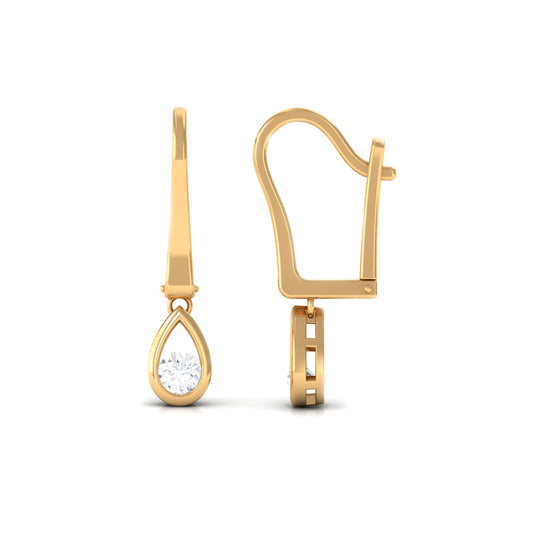 0.5 Carat Genuine Diamond Teardrop Hoop Earrings