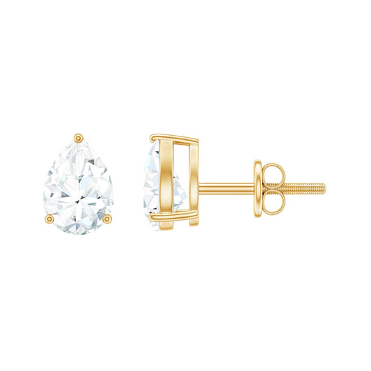 1.5 Carat Pear Cut Moissanite Teardrop Stud Earrings