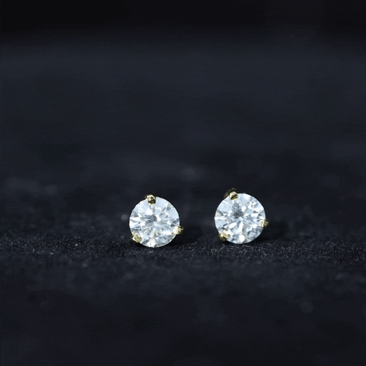 1 Carat Certified Moissanite Martini Stud Earrings
