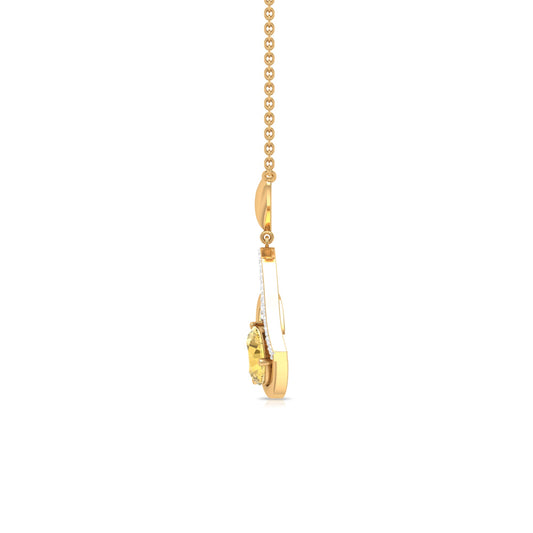 1.2 Carat Citrine and Diamond Heart Drop Pendant