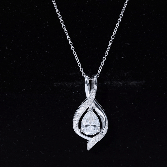 1.3 CT Certified Moissanite Teardrop Necklace for Women