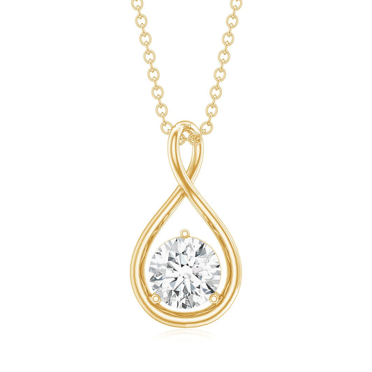 0.9 Carat Solitaire Moissanite Infinity Pendant with Certificate