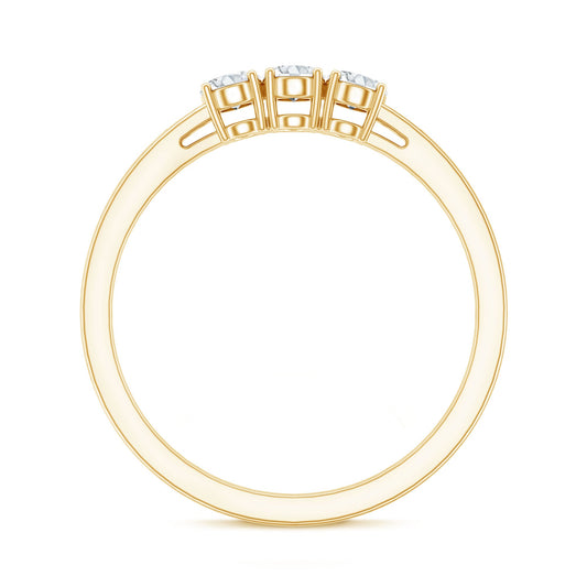 Lab Grown Oval Diamond 3 Stone Engagement Ring