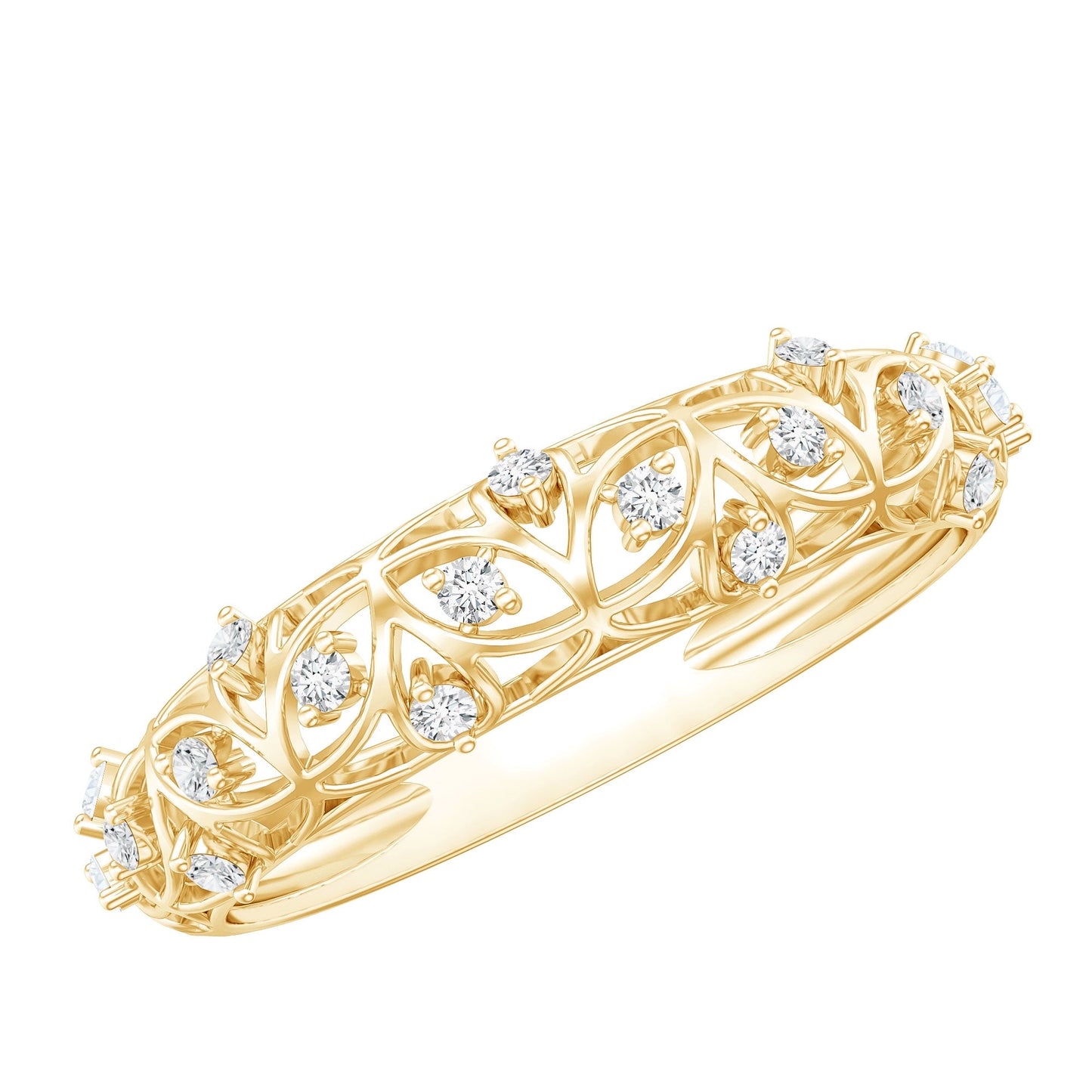 Certified Diamond Filigree Wedding Band for Women