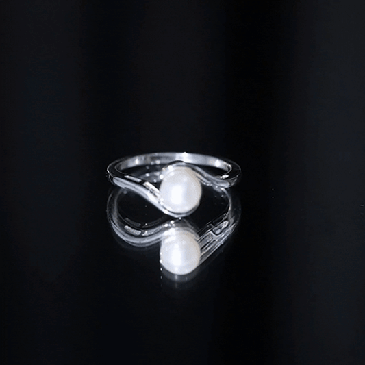 Cultured 2.2 Carat Freshwater Pearl Engagement Ring with Bypass Shank