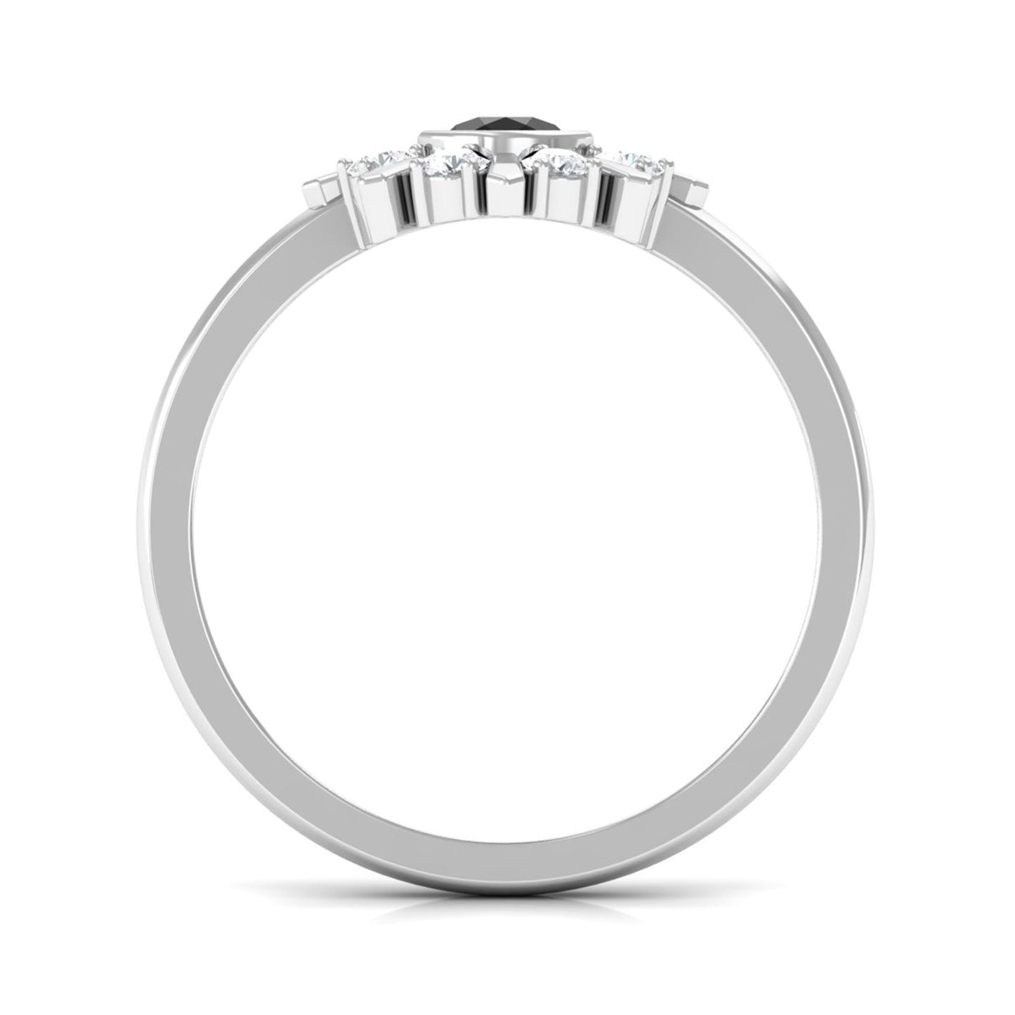 0.4 Carat Black Spinel and Diamond Statement Ring