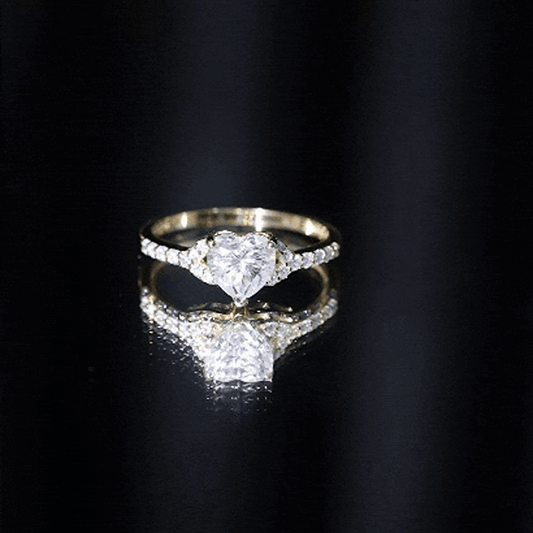 Certified Heart Shape Moissanite Engagement Ring