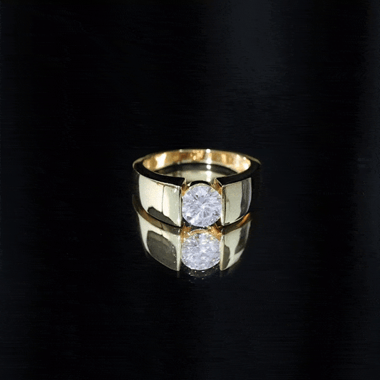 Certified Moissanite Solitaire Engagement Ring for Men