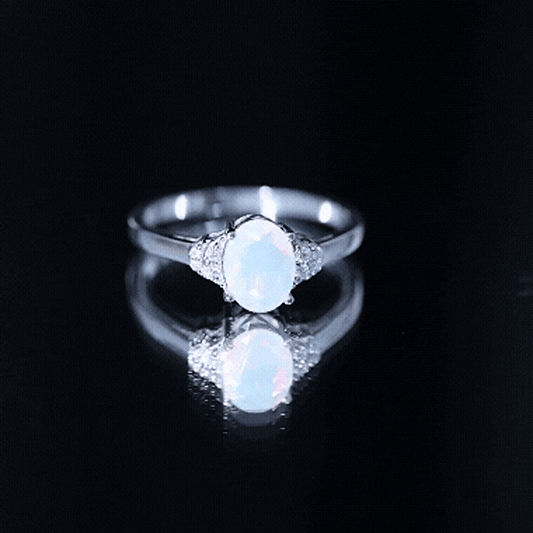 1.2 Carat Classic Ethiopian Opal Oval Engagement Ring