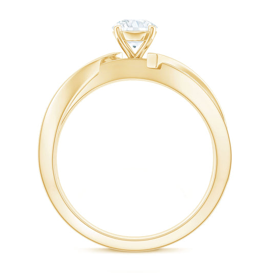 Round Shape Solitaire Moissanite Infinity Engagement Ring