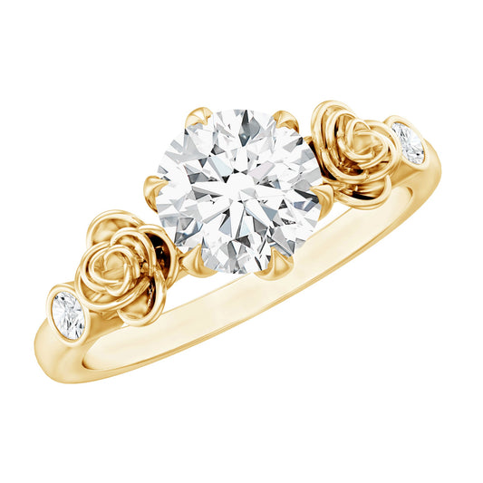 Brilliant Cut Moissanite Rose Engagement Ring For Women