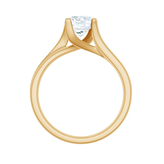 1.3 Carat Round Moissanite Solitaire Engagement Ring in Reverie Setting
