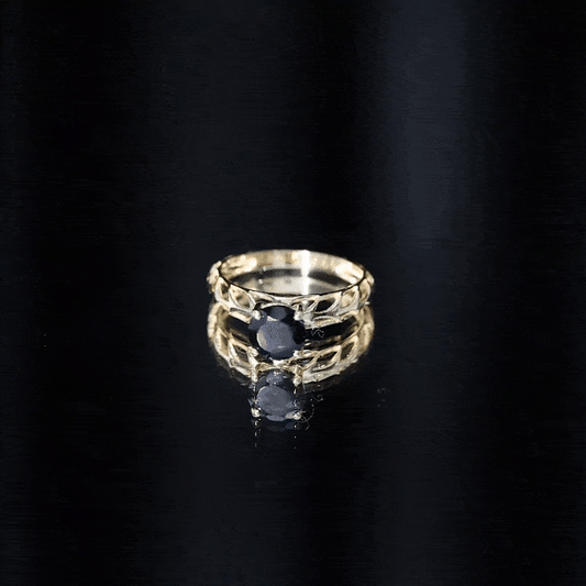 2 Carat Round Lab Grown Black Diamond Solitaire Engagement Ring