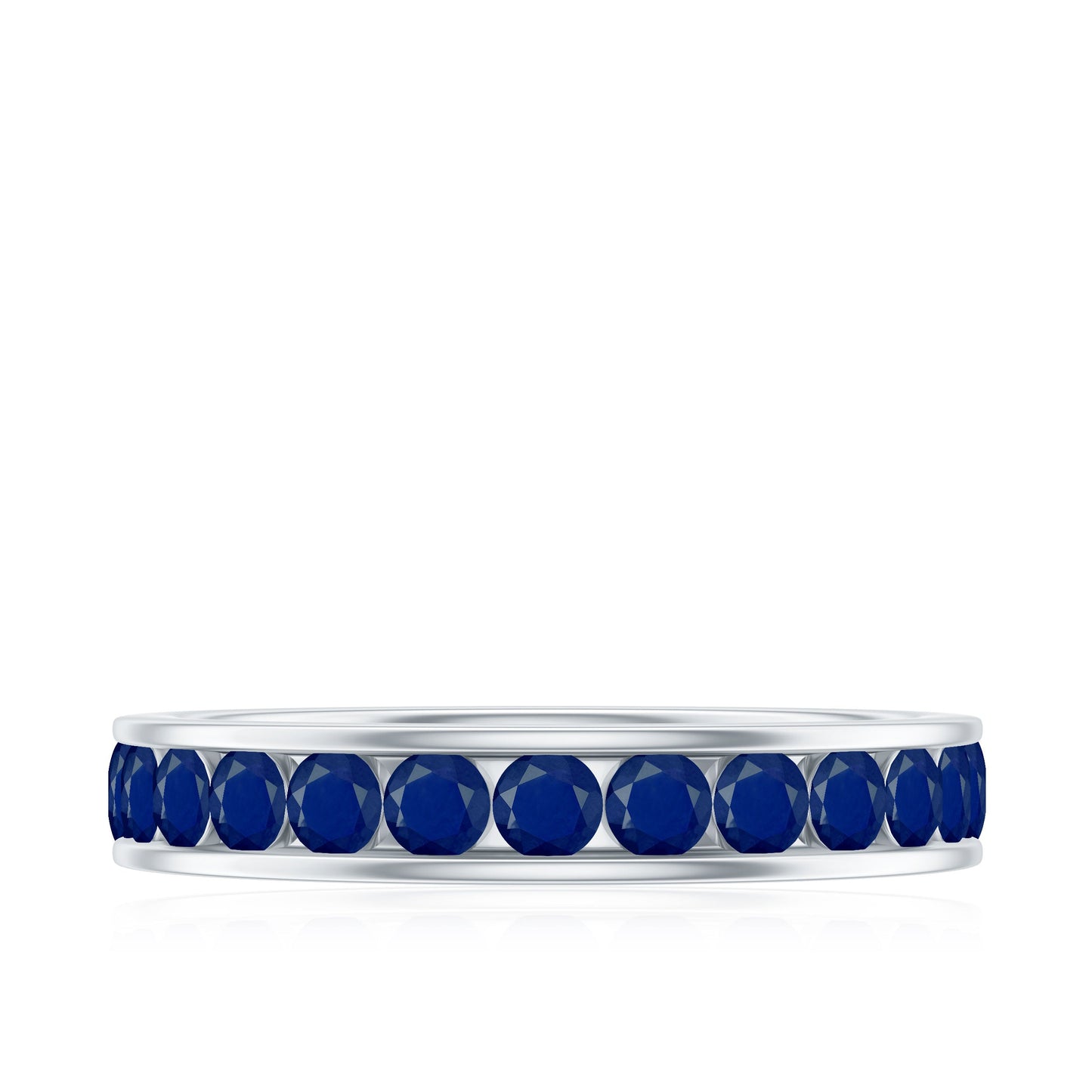 Real Blue Sapphire Full Eternity Ring for Women