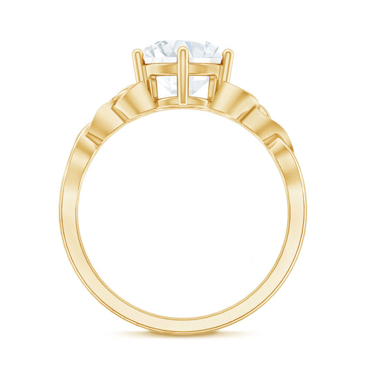 2 Carat Round Cut Moissanite Celtic Design Engagement Ring