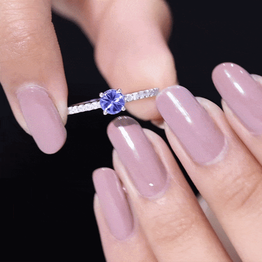 Natural Tanzanite Diamond Promise Ring for Engagement