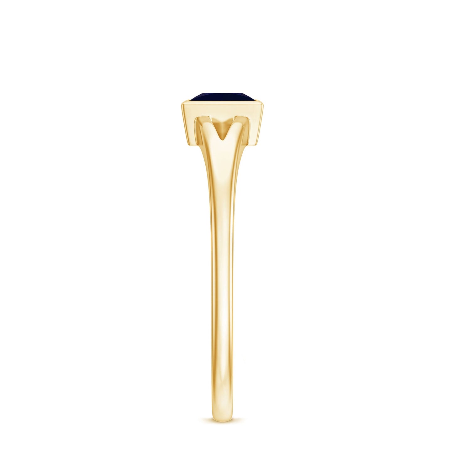 Princess Cut 0.4 Carat Blue Sapphire Solitaire Promise Ring in Split Shank