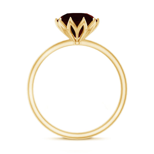 Natural 2.3 Carat Garnet Solitaire Engagement Ring