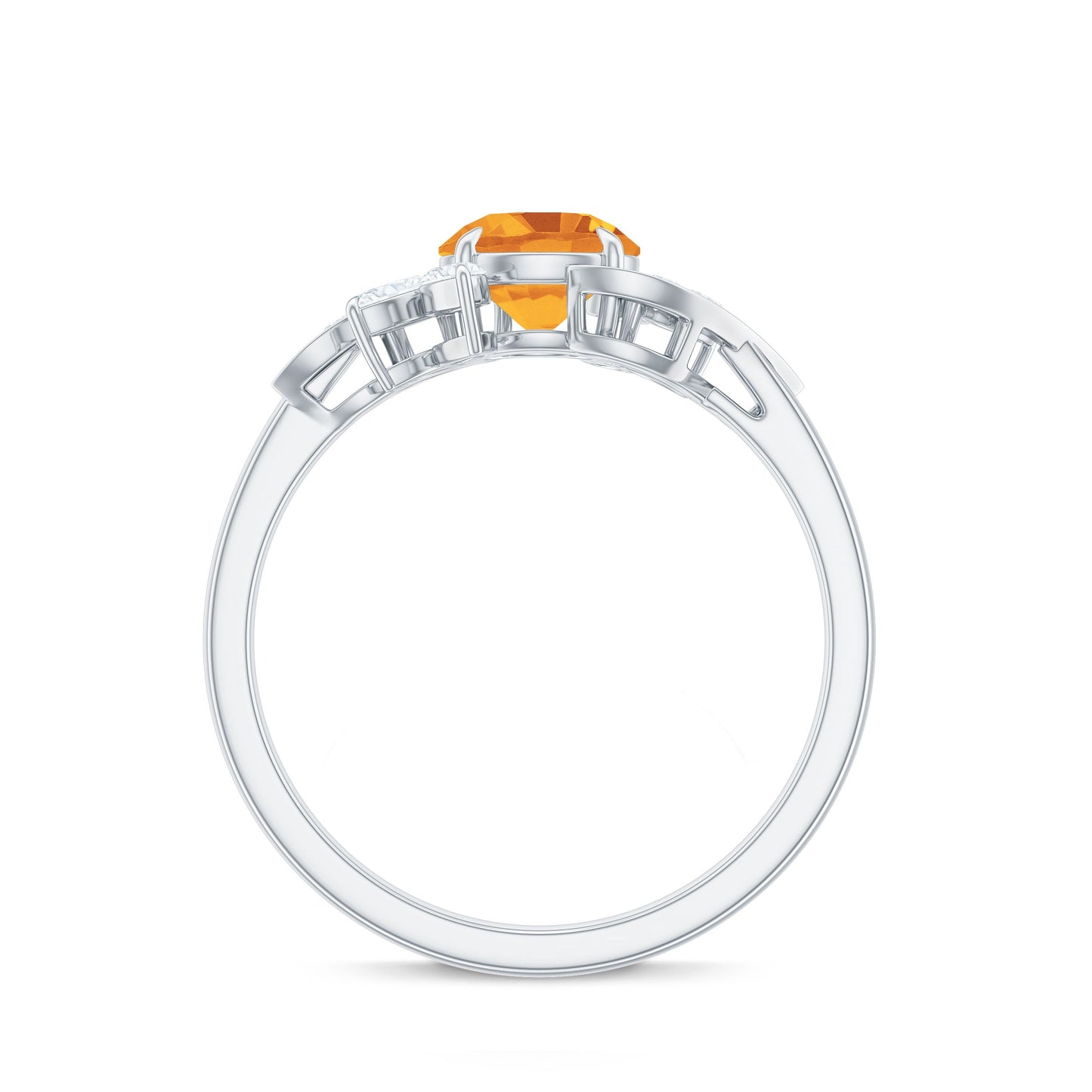 Certified Real 1.2 Carat Citrine Engagement Ring with Moissanite