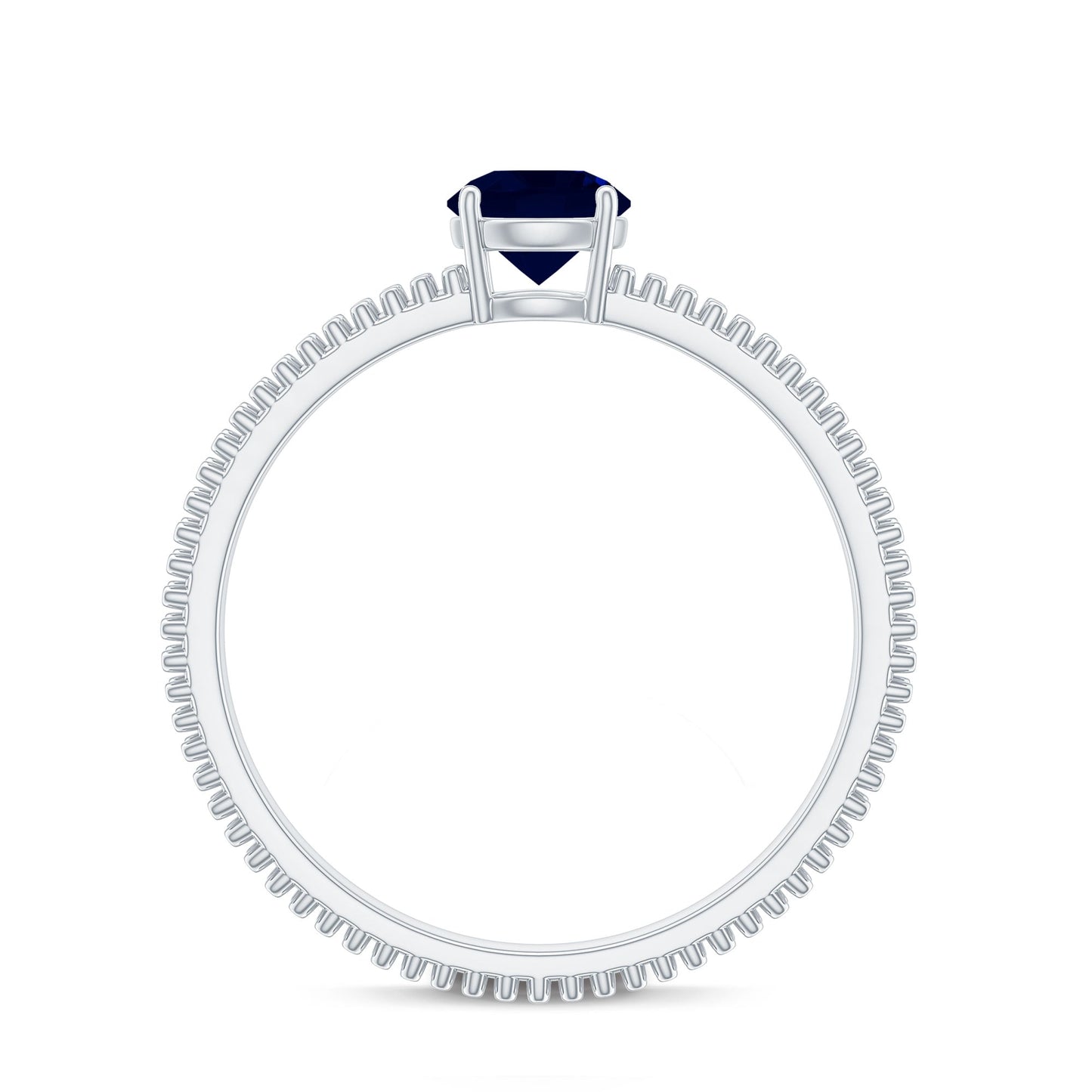 Certified 0.95 Carat Solitaire Blue Sapphire Birthstone Ring for Women