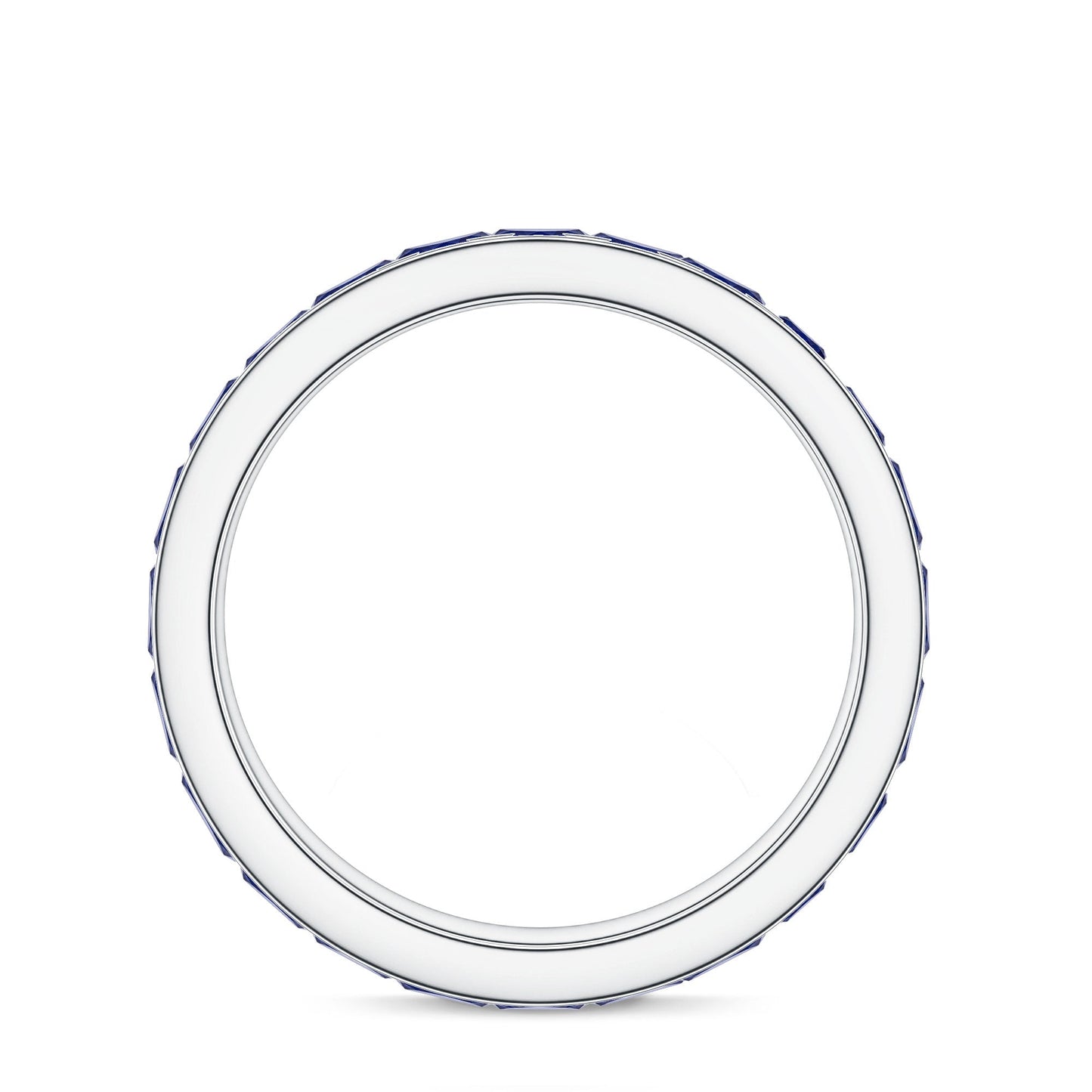 Certified Lab Grown Blue Sapphire Eternity Band Ring in Channel Set
