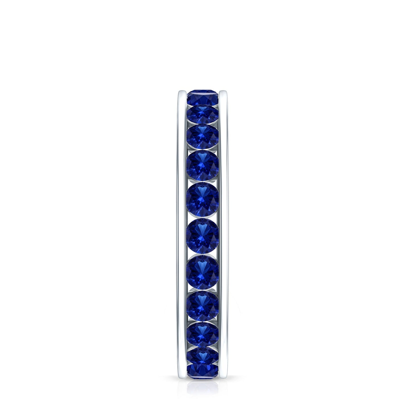 Certified Lab Grown Blue Sapphire Eternity Band Ring in Channel Set