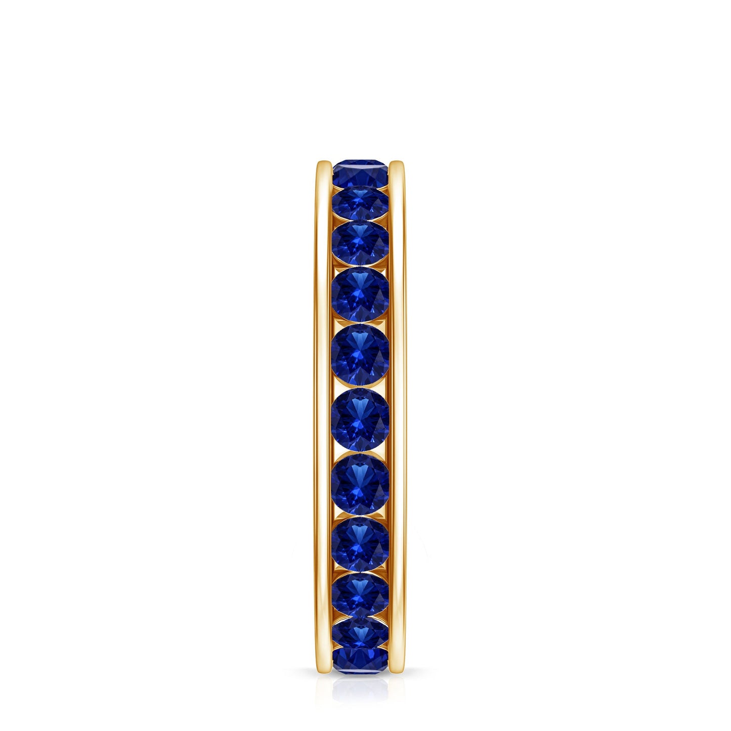 Certified Lab Grown Blue Sapphire Eternity Band Ring in Channel Set